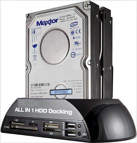 2.5  / 3.5  IDE SATA HDD Docking Station Card Reader Hub