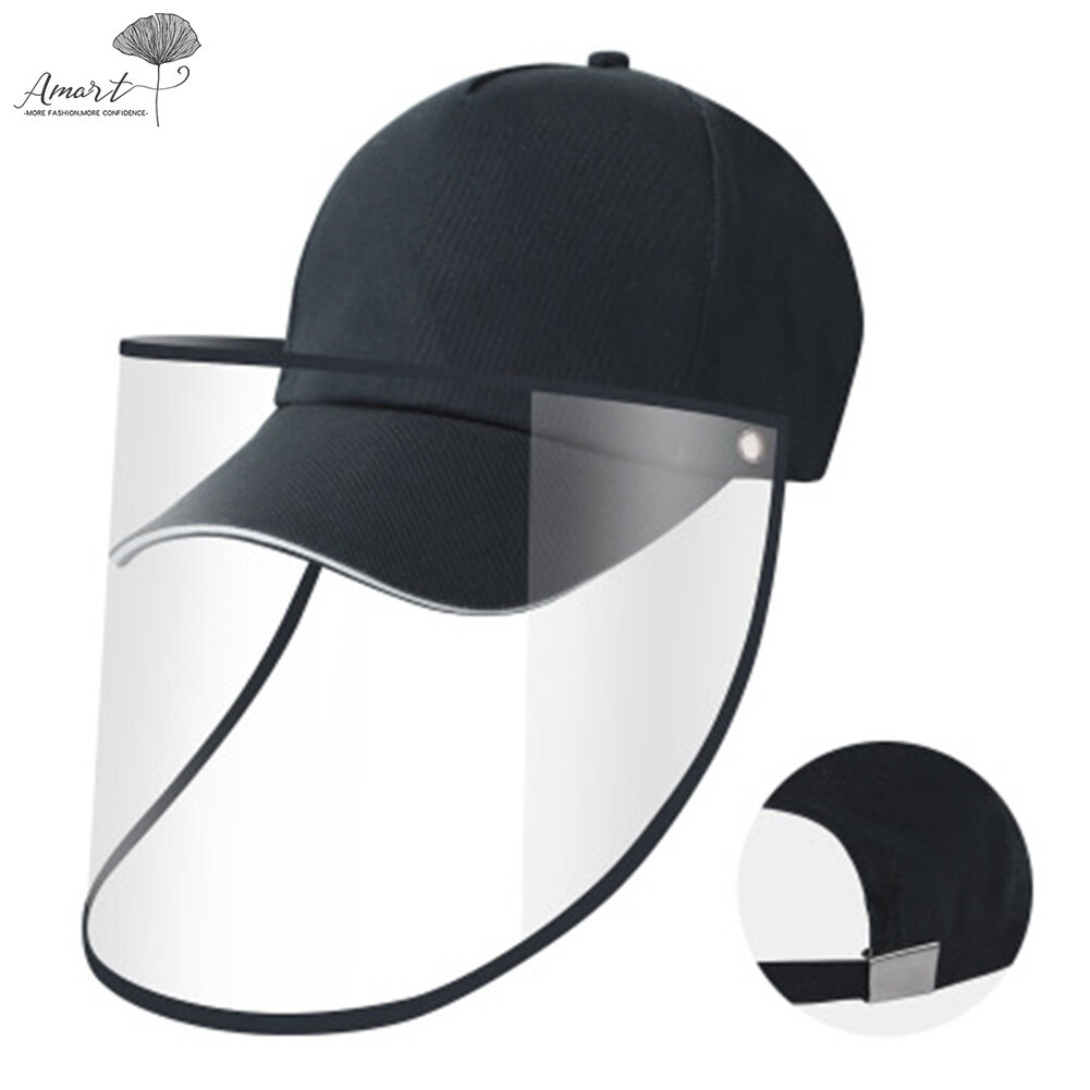 Amart Face Protective Shield Hat Anti-fog Full Face Saliva-proof Cover Baseball Cap Transparent Adults