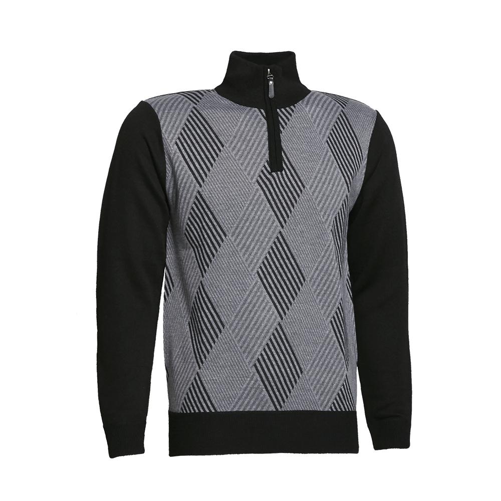 HENLEY MOCK NECK WITH ZIP KNITTED SWEATER KS9144