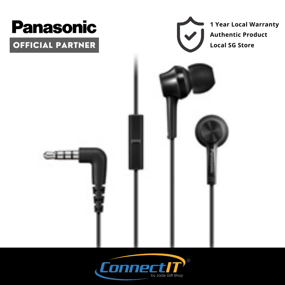 Panasonic RP-TCM115 Wired In ear earphones for Smartphones with Mic and Remote Control Functions. 1 Year Local Warranty