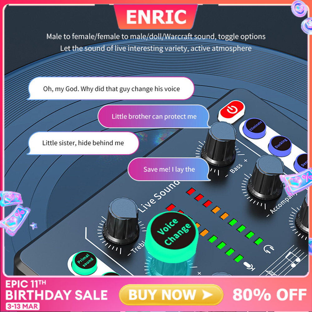 ENRIC M8 External Live Broadcast Equipment Full Set of Sound Card Mobile Phone Singing Live Broadcast Dedicated Computer Universal