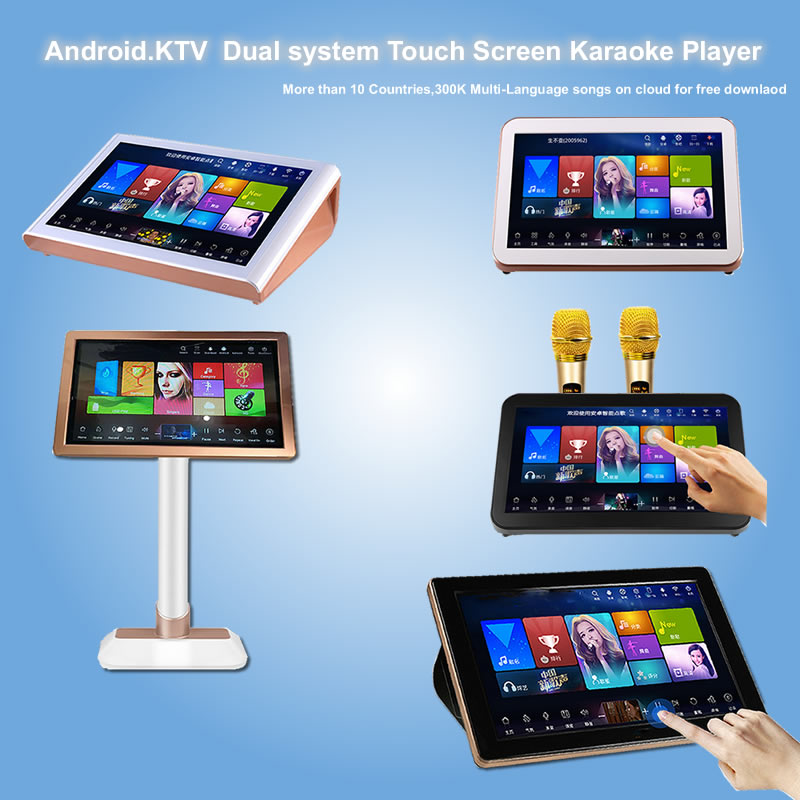 HAJURIZ 15.6'' Touch Screen Player,Songs Machine,2TB HDD 40K Chinese,English,Songs,300K Multi-Language songs on cloud,Free Download,Android KTV Dual system,300W Mixing Amplifier Built,Score,Record,Onl