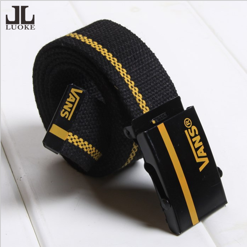Luoke Men Women Belt With Canvas Hip Hop Belt Casual New Trend Youth Belt Fashion Automatic Buckle Belt 110CM