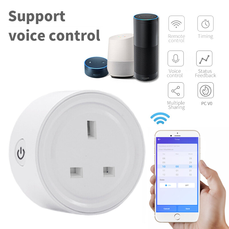 ✅Mini Smart WiFi Socket Wireless Plug Socket Outlet Remote Control Power Socket Smart Timer Plug for Smart Home UK Plug[PY]