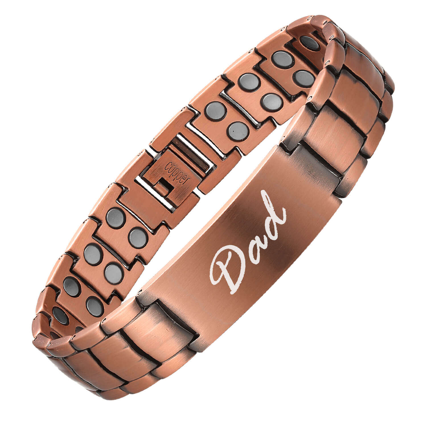 Pure Copper with Double Row Magnets Bracelets for Dad Arthritis Pain Relief