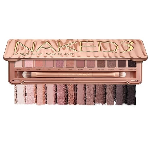 URBAN DECAY Naked Eyeshadow Palette, 12 Ultra-Blendable Shades, Rich Colors with Velvety Texture, Long-lasting Wear, Eye Makeup Set Includes Mirror & Double-Ended Makeup Brush, Vegan, Cruelty Free